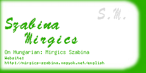 szabina mirgics business card